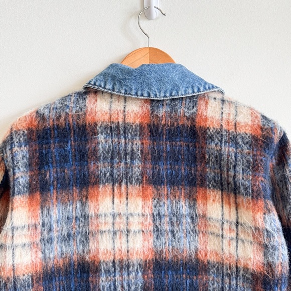ANTHROPOLOGIE • Pilcro Plaid Denim Mix Jacket in Blue Morif • XS - Picture 9 of 16